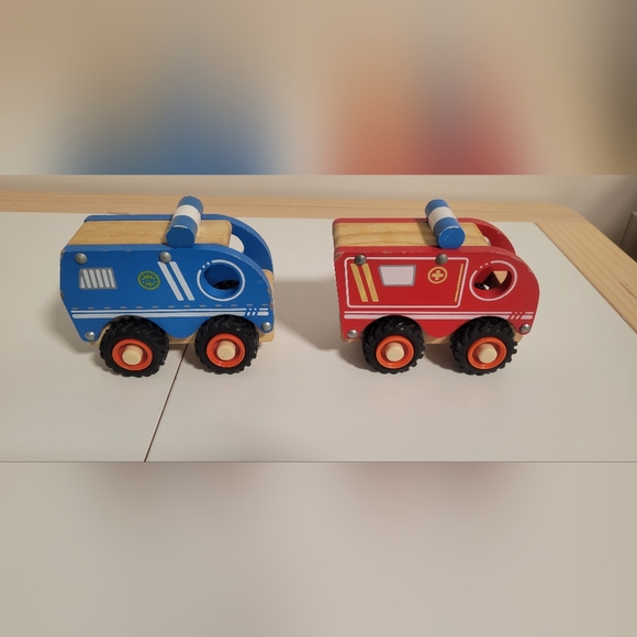 Wooden Fire Truck and Police Car - Picture 2 of 4